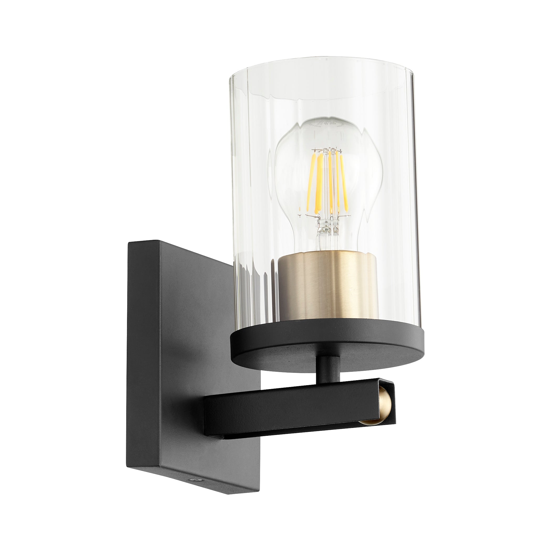 Quorum Empire 529-1-6980 Wall Mount - Textured Black W/ Aged Brass