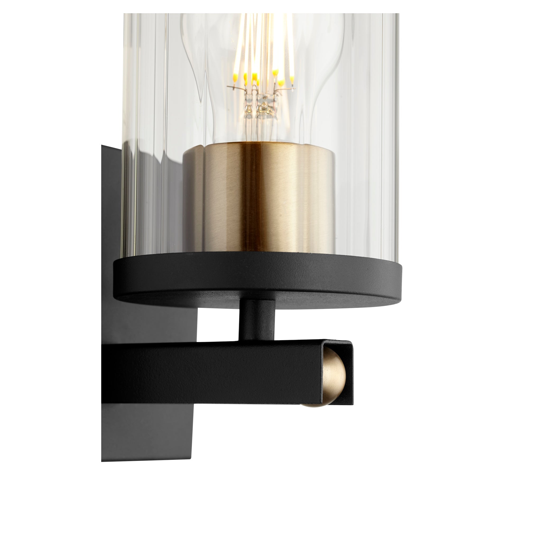 Quorum Empire 529-1-6980 Wall Mount - Textured Black W/ Aged Brass