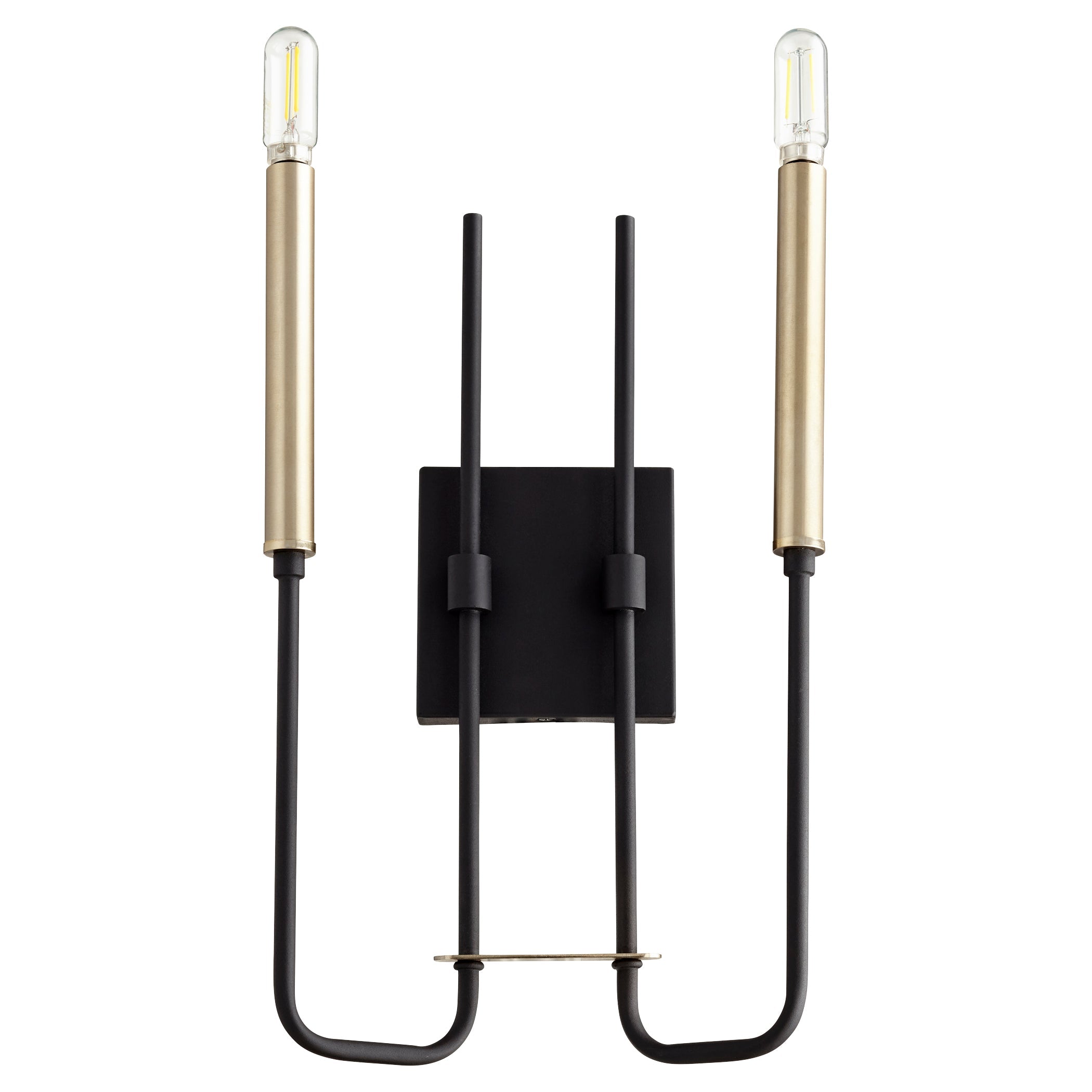 Quorum Hope 530-2-6980 Wall Mount - Textured Black W/ Aged Brass