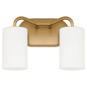 Quorum Rutherford 5307-2-47 Vanity Light Fixture, UL Damp Rated, Brushed Brass