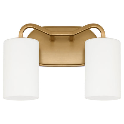 Quorum Rutherford 5307-2-47 Vanity Light Fixture, UL Damp Rated, Brushed Brass