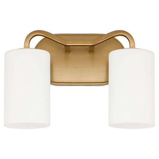 Quorum Rutherford 5307-2-47 Vanity Light Fixture, UL Damp Rated, Brushed Brass