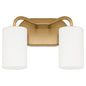 Quorum Rutherford 5307-2-47 Vanity Light Fixture, UL Damp Rated, Brushed Brass