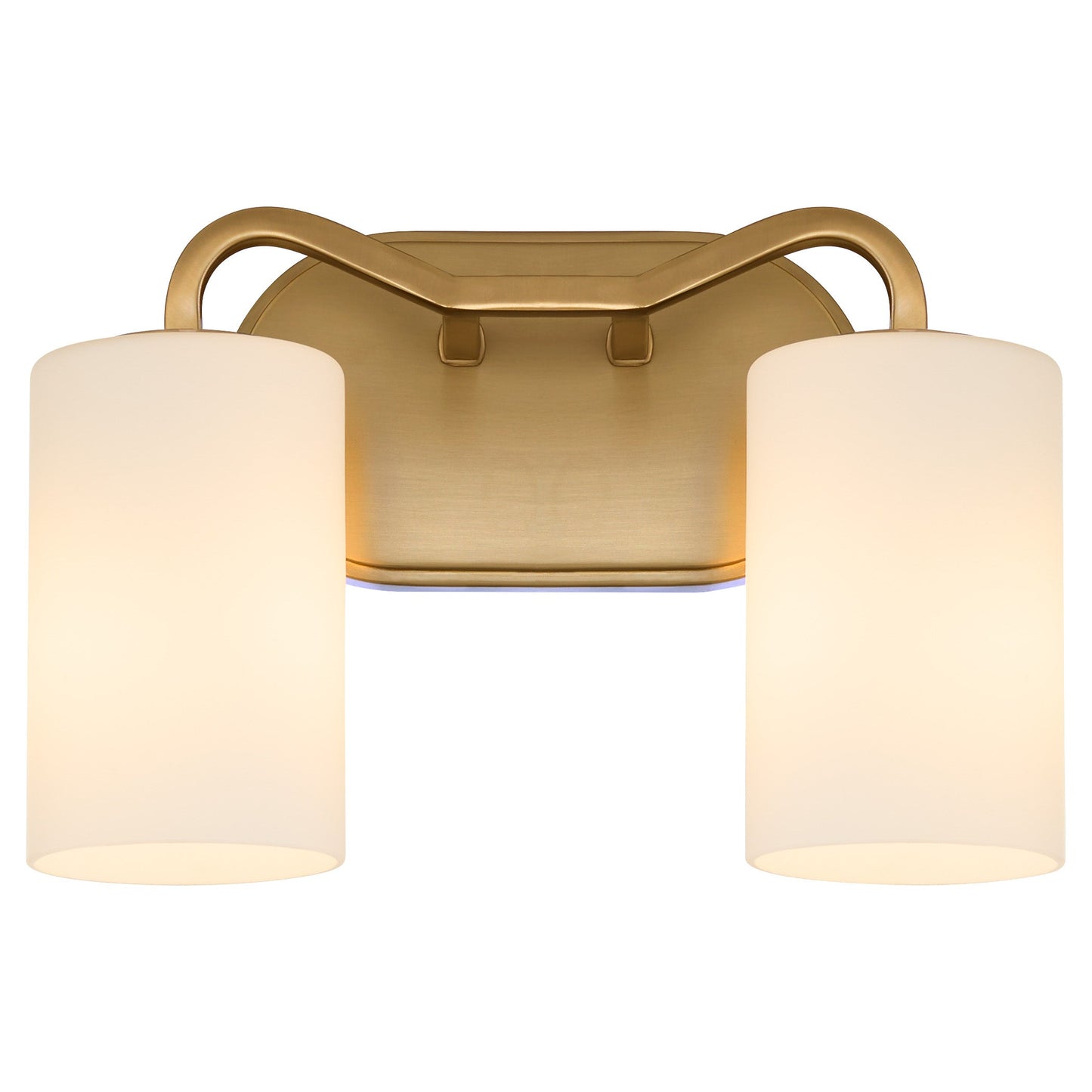 Quorum Rutherford 5307-2-47 Vanity Light Fixture, UL Damp Rated, Brushed Brass
