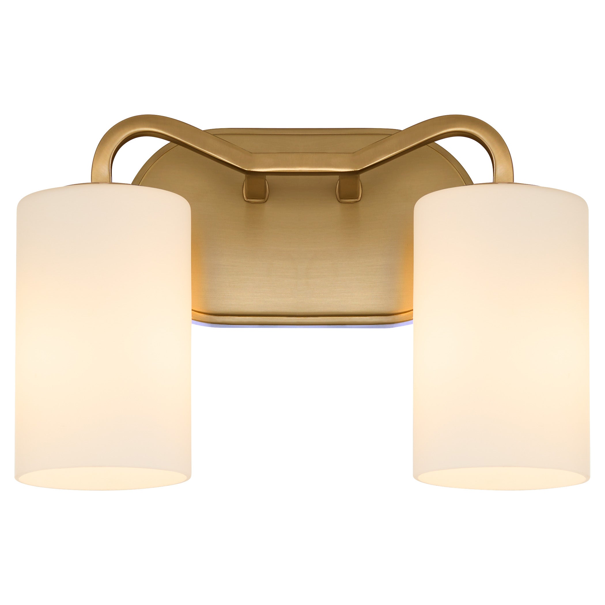 Quorum Rutherford 5307-2-47 Vanity Light Fixture, UL Damp Rated, Brushed Brass