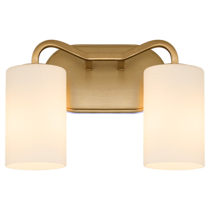 Quorum Rutherford 5307-2-47 Vanity Light Fixture, UL Damp Rated, Brushed Brass