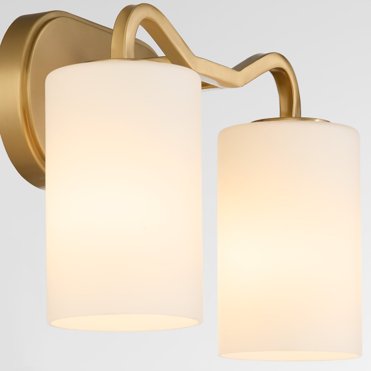 Quorum Rutherford 5307-2-47 Vanity Light Fixture, UL Damp Rated, Brushed Brass