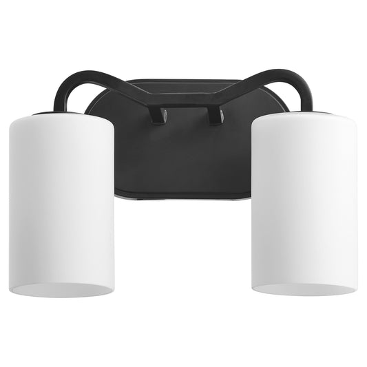Quorum Rutherford 5307-2-59 Vanity Light Fixture, UL Damp Rated, Matte Black