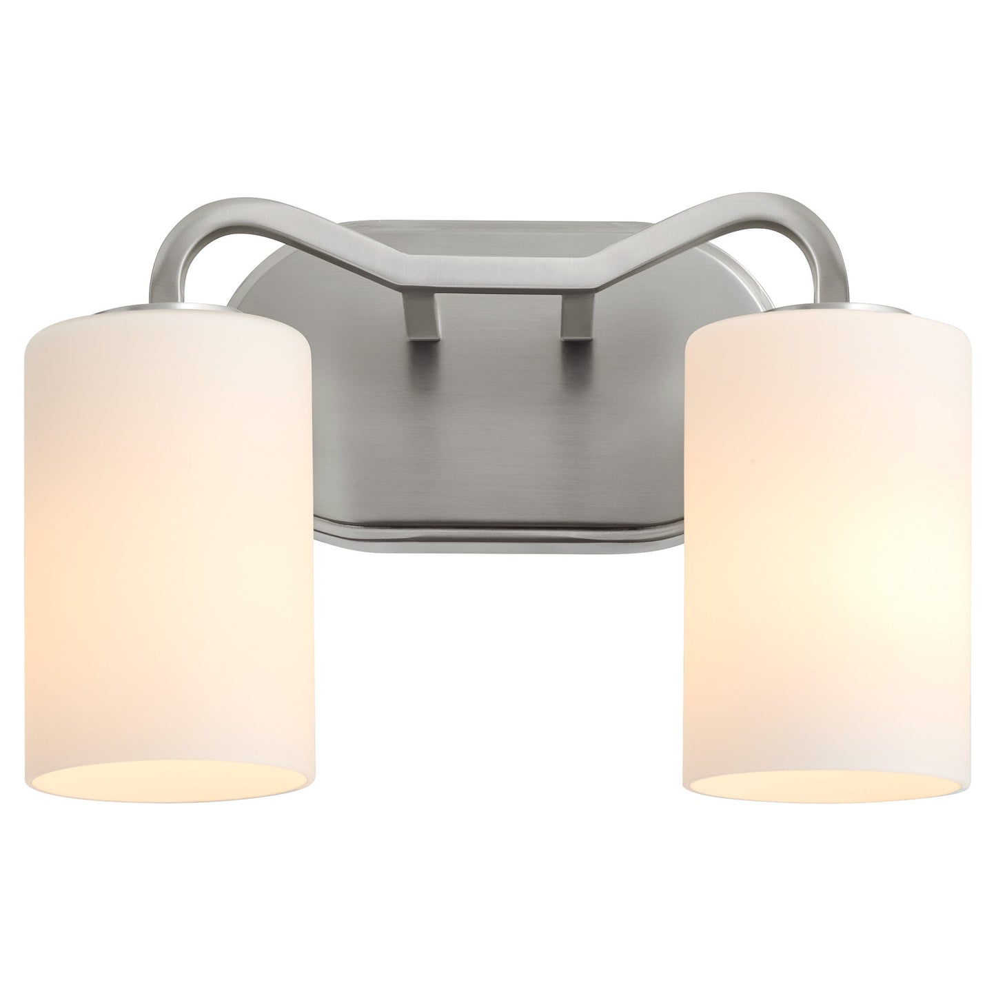 Quorum Lighting Rutherford 5307-2-65 Vanity Light Fixture, UL Damp Rated, Satin Nickel
