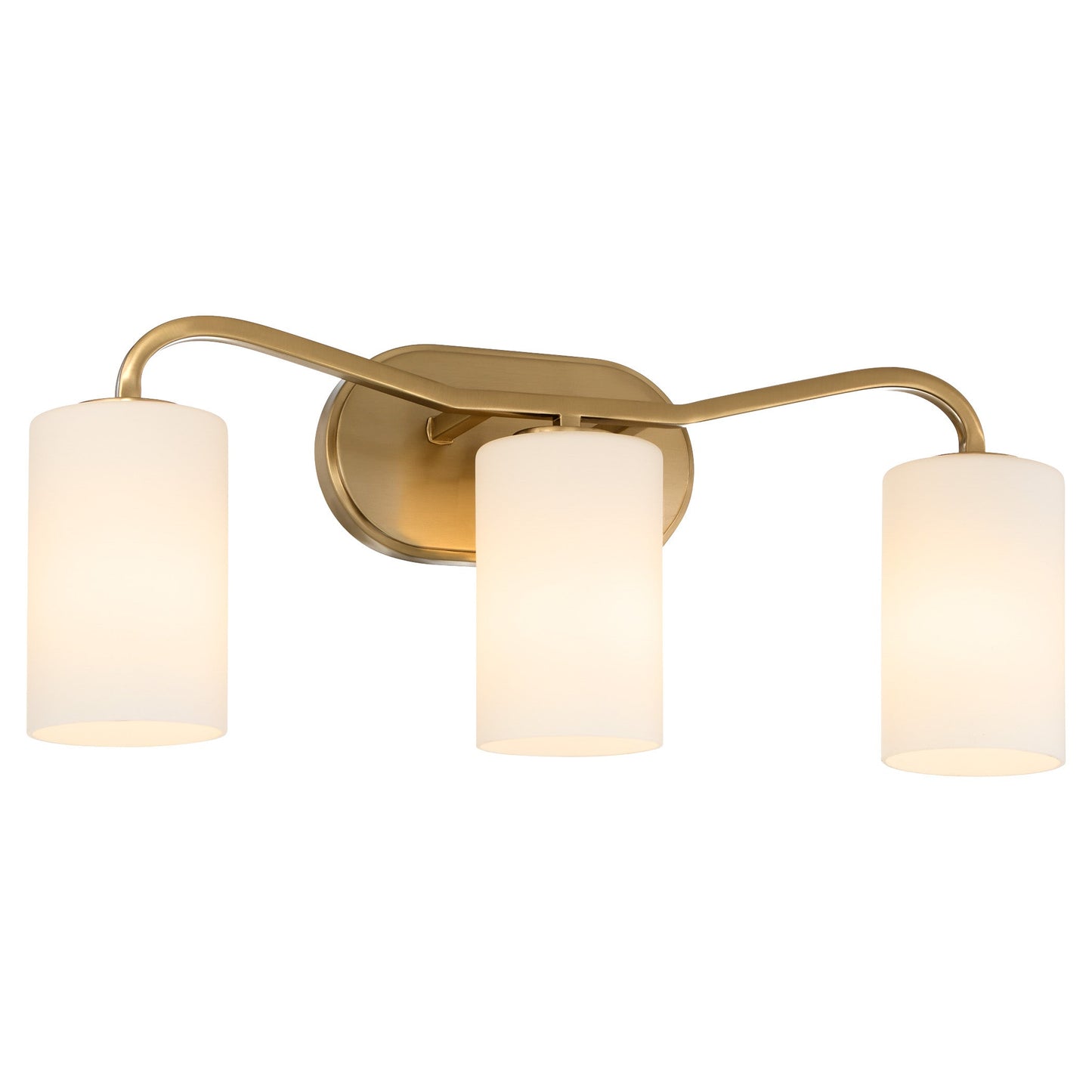 Quorum Rutherford 5307-3-47 Vanity Light Fixture, UL Damp Rated, Brushed Brass