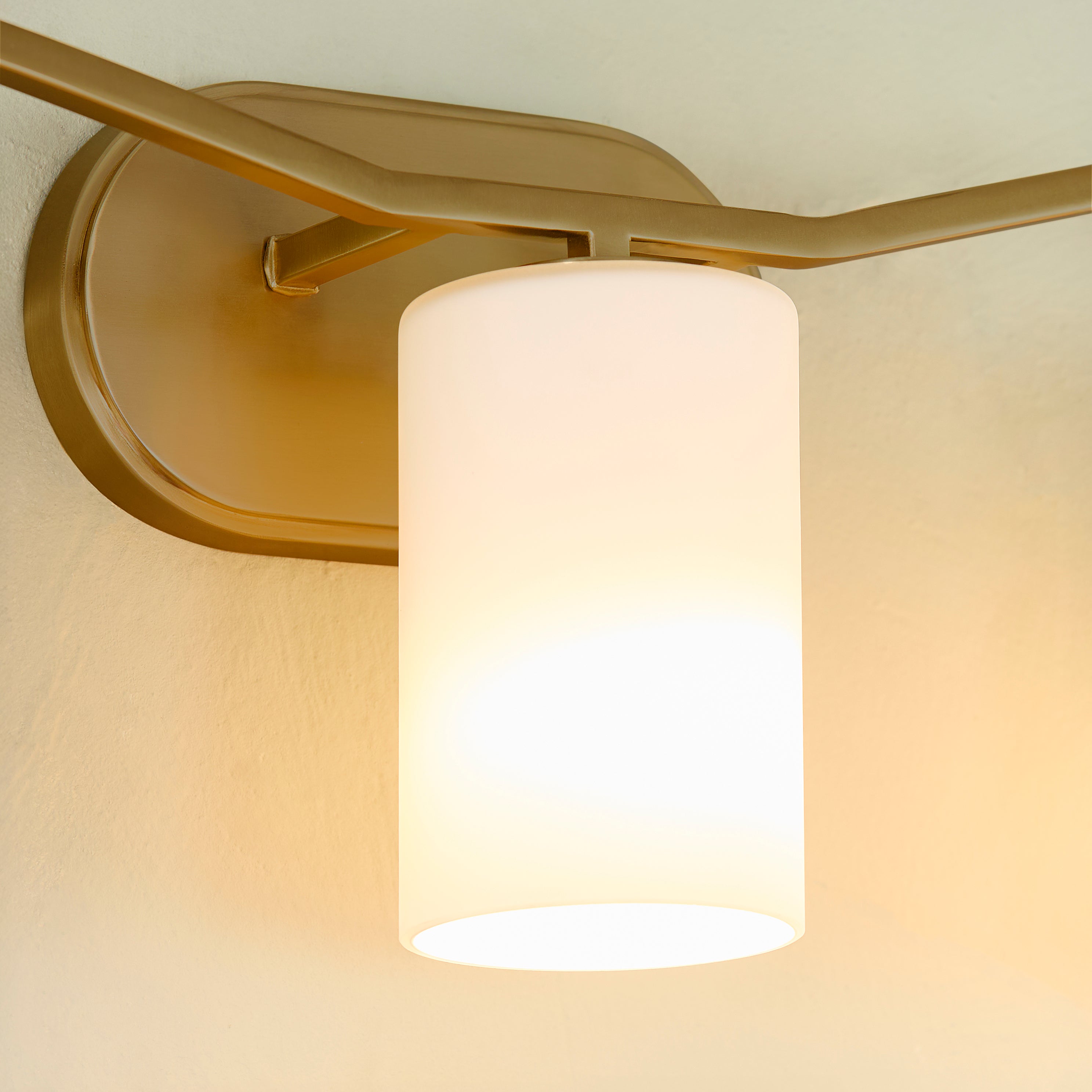 Quorum Rutherford 5307-3-47 Vanity Light Fixture, UL Damp Rated, Brushed Brass