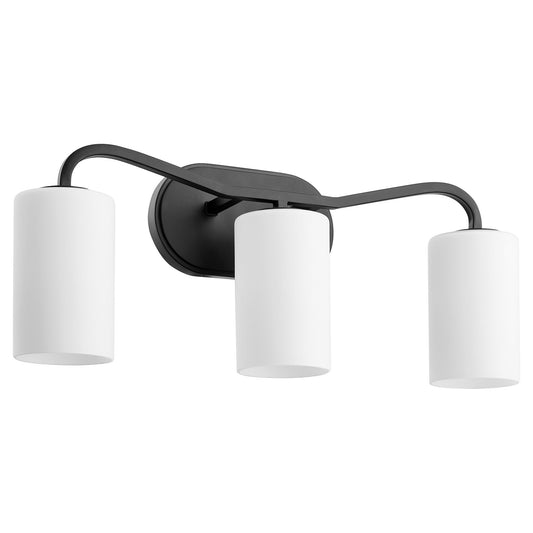 Quorum Rutherford 5307-3-59 Vanity Light Fixture, UL Damp Rated, Matte Black