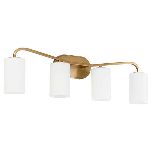 Quorum Lighting Rutherford 5307-4-47 Vanity Light Fixture, UL Damp Rated, Brushed Brass
