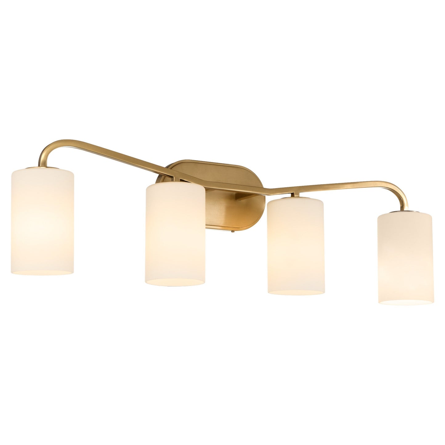 Quorum Lighting Rutherford 5307-4-47 Vanity Light Fixture, UL Damp Rated, Brushed Brass