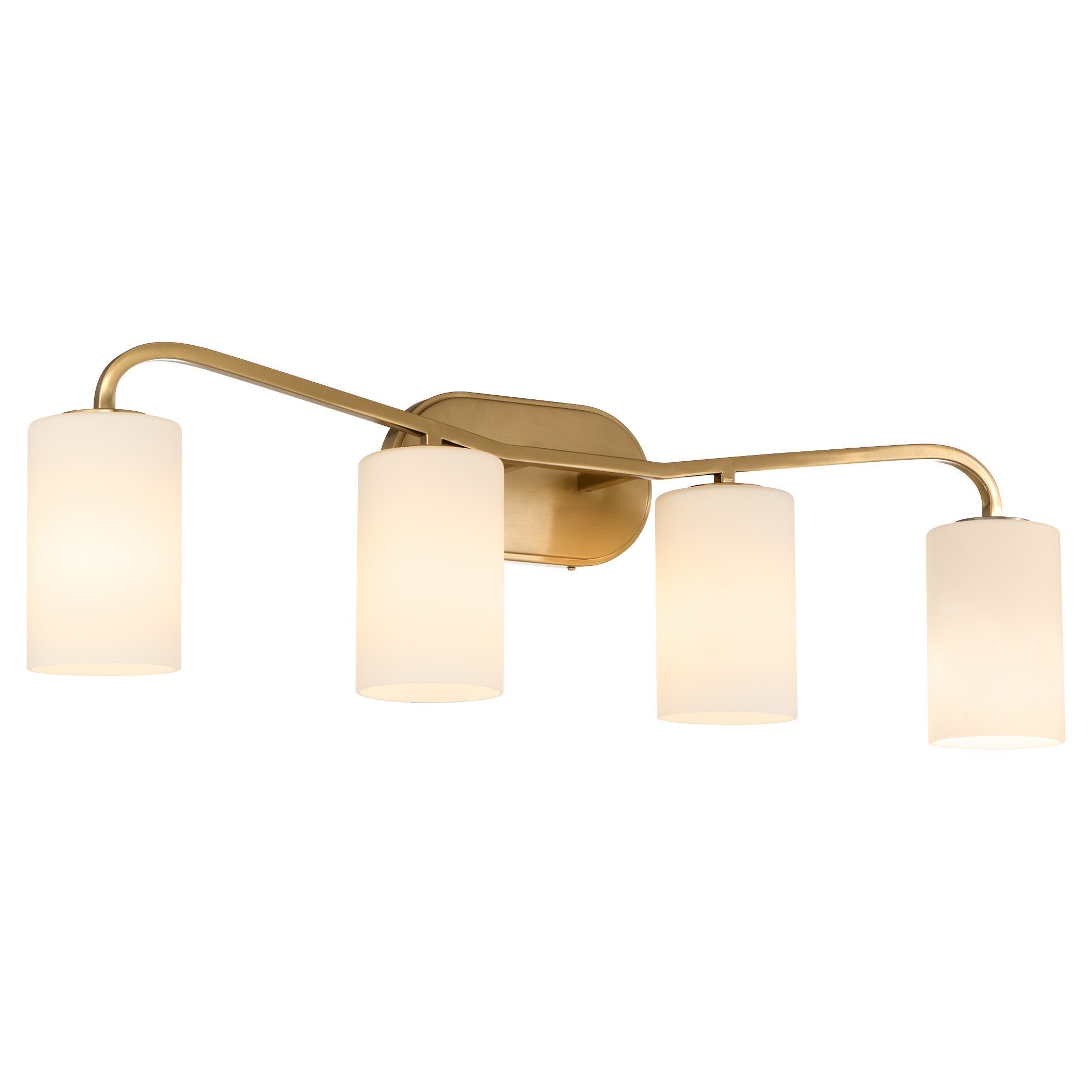 Quorum Lighting Rutherford 5307-4-47 Vanity Light Fixture, UL Damp Rated, Brushed Brass