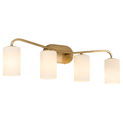 Quorum Lighting Rutherford 5307-4-47 Vanity Light Fixture, UL Damp Rated, Brushed Brass