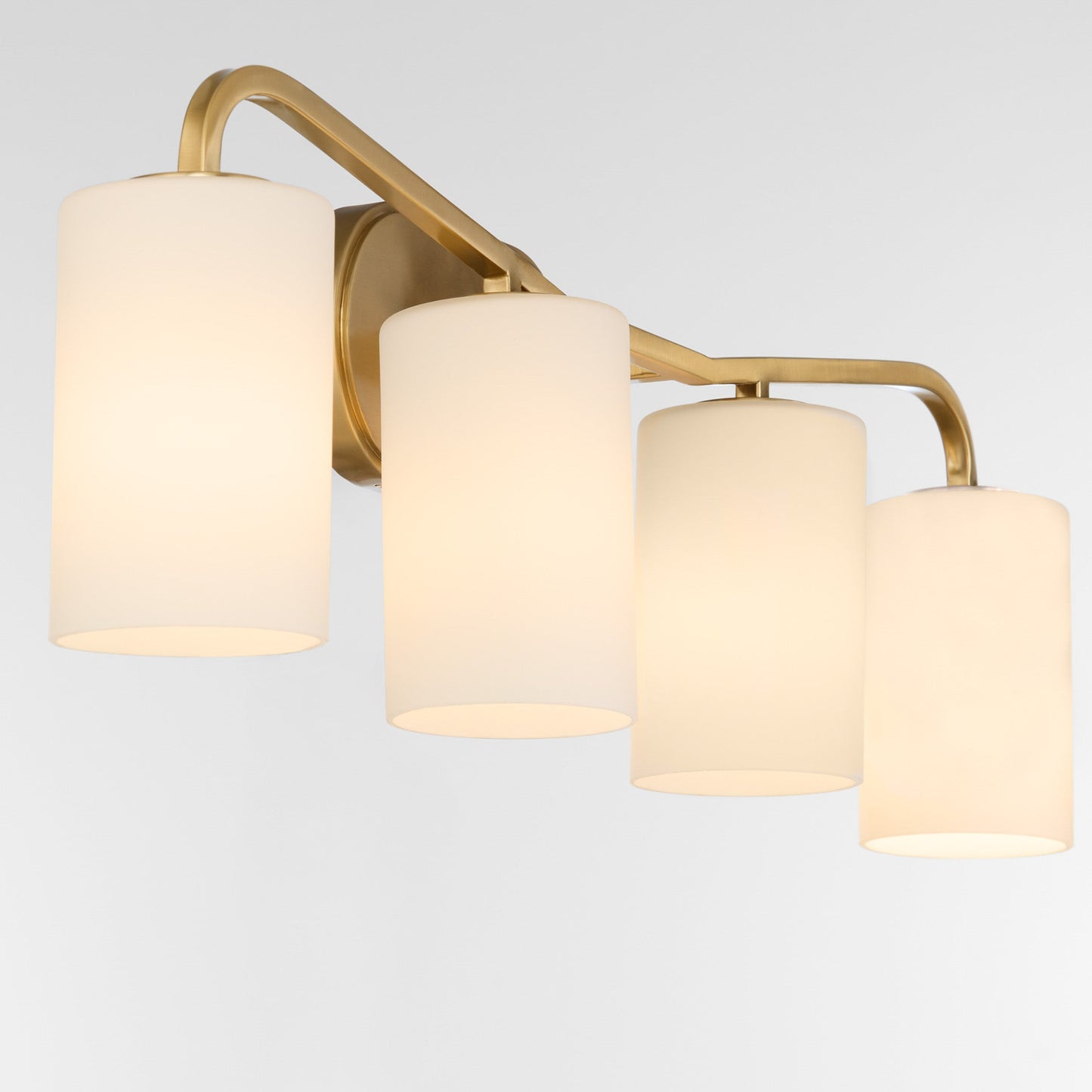 Quorum Lighting Rutherford 5307-4-47 Vanity Light Fixture, UL Damp Rated, Brushed Brass