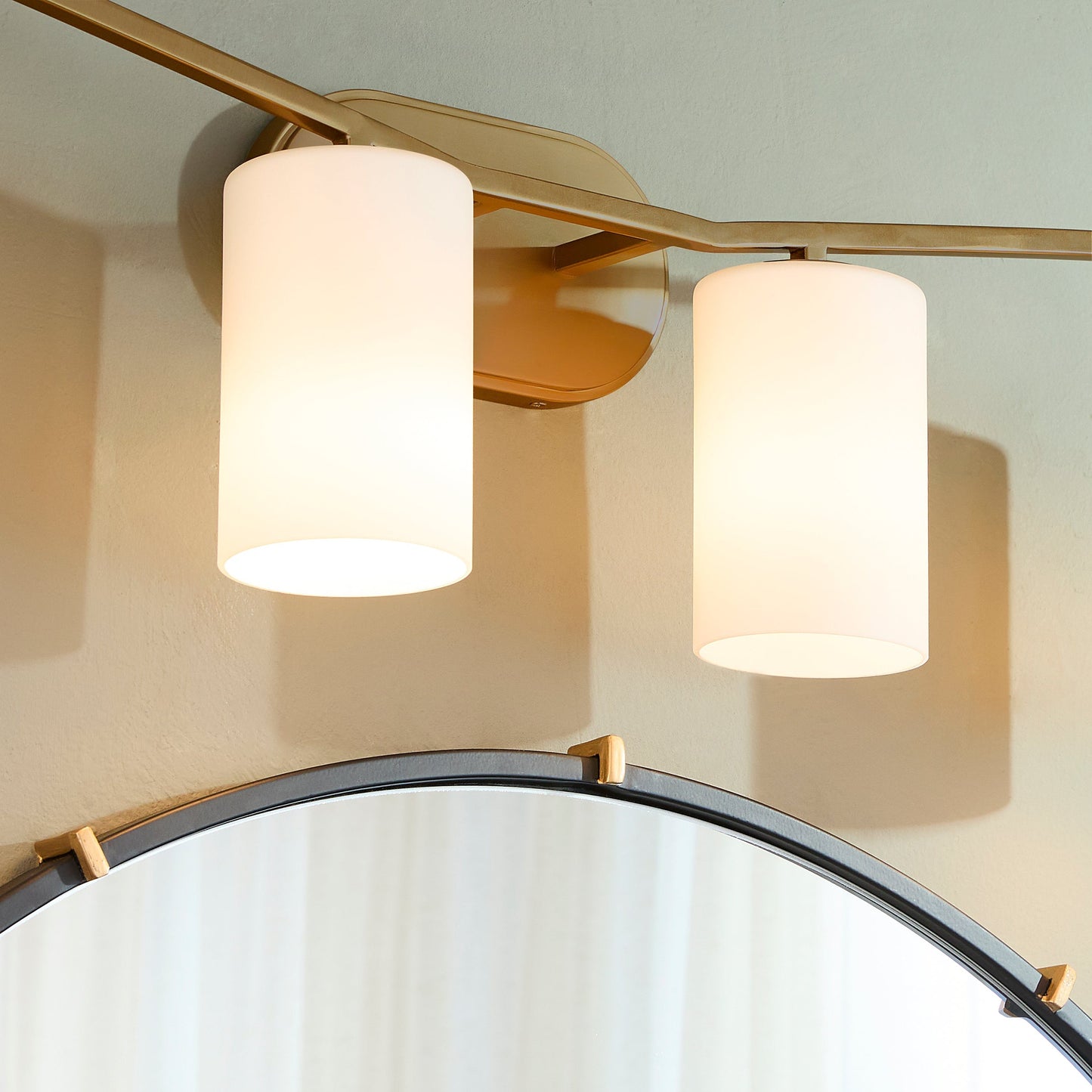Quorum Lighting Rutherford 5307-4-47 Vanity Light Fixture, UL Damp Rated, Brushed Brass