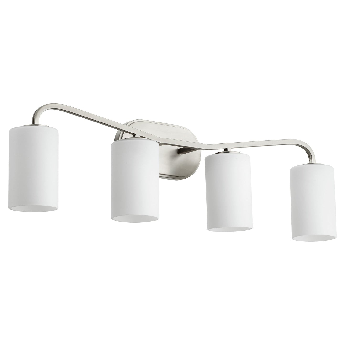 Quorum Rutherford 5307-4-65 Vanity Light Fixture, UL Damp Rated, Satin Nickel