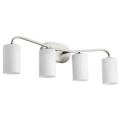Quorum Rutherford 5307-4-65 Vanity Light Fixture, UL Damp Rated, Satin Nickel