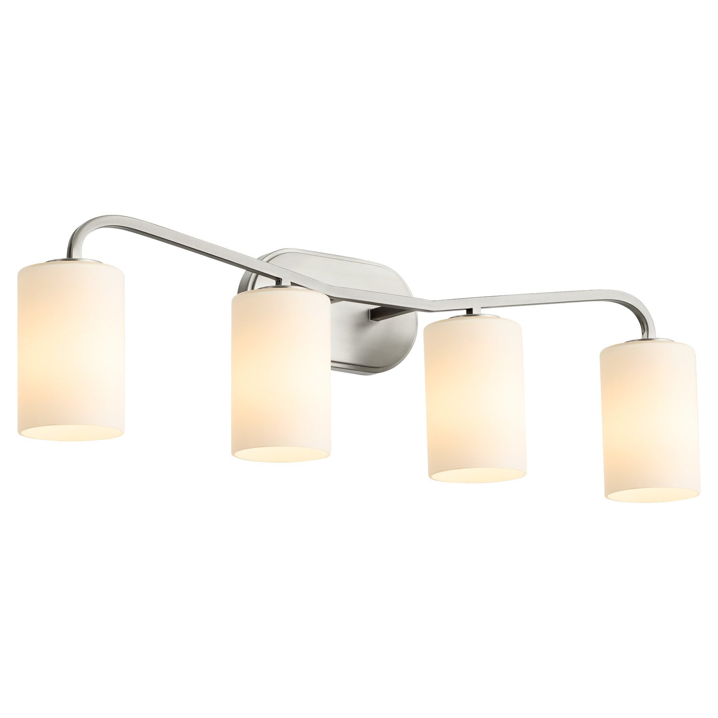 Quorum Rutherford 5307-4-65 Vanity Light Fixture, UL Damp Rated, Satin Nickel