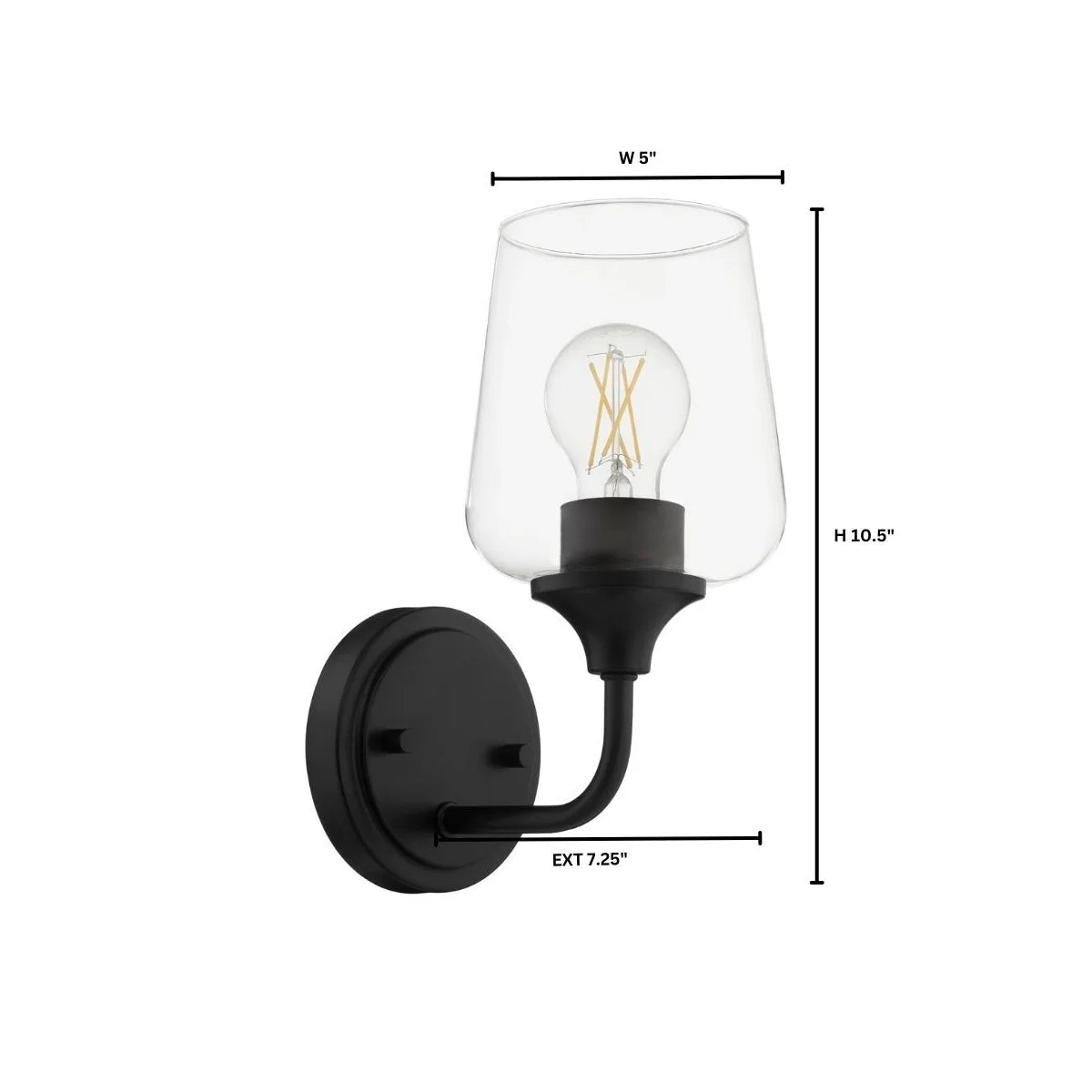 Quorum International RAYMOND 5313-1-59 1 Light Wall Mount Sconce Transitional - Matte Black