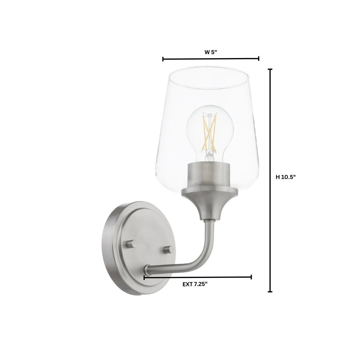 Quorum International RAYMOND 5313-1-65 1 Light Wall Mount Sconce Transitional - Satin Nickel