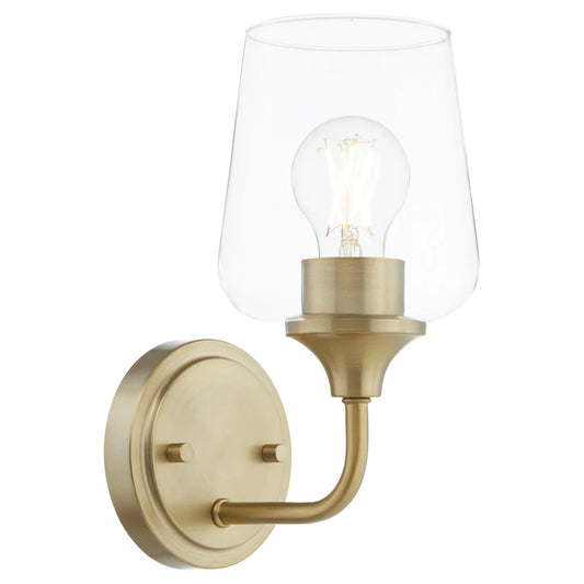 Quorum International RAYMOND 5313-1-80 1 Light Wall Mount Sconce Transitional- Aged Brass