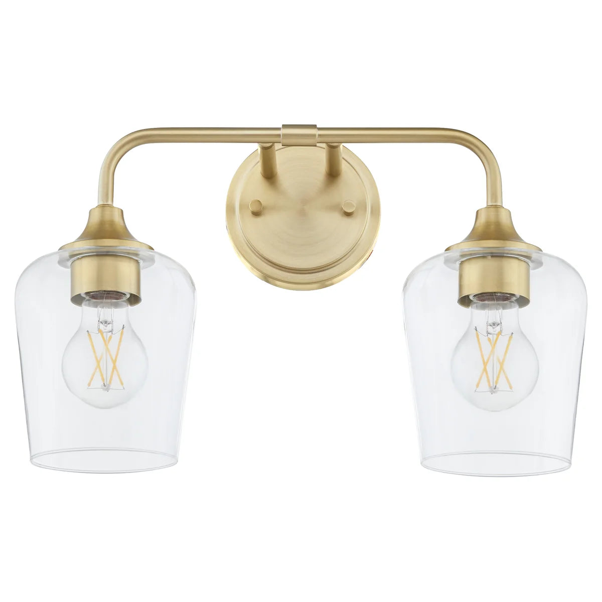 Quorum International RAYMOND 5313-2-80 2 Light Vanity Bathroom Fixture Transitional - Aged Brass