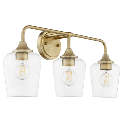 Quorum International RAYMOND 5313-3-80 3 Light Vanity Bathroom Fixture Transitional- Aged Brass