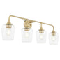 Quorum International RAYMOND 5313-4-80 4 Light Vanity Bathroom Fixture Transitional- Aged Brass