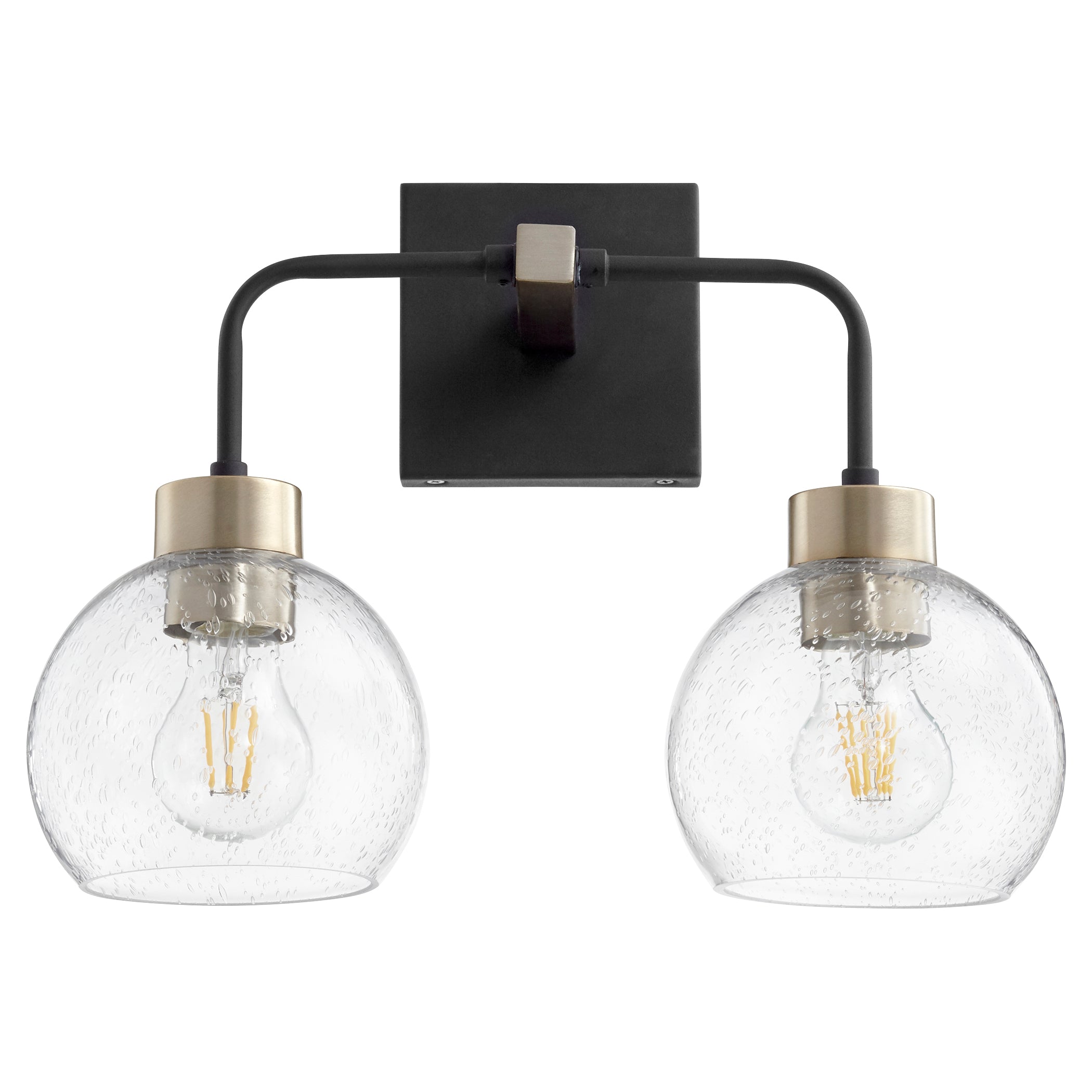 Quorum Lacy 532-2-6980 Vanity - Textured Black W/ Aged Brass