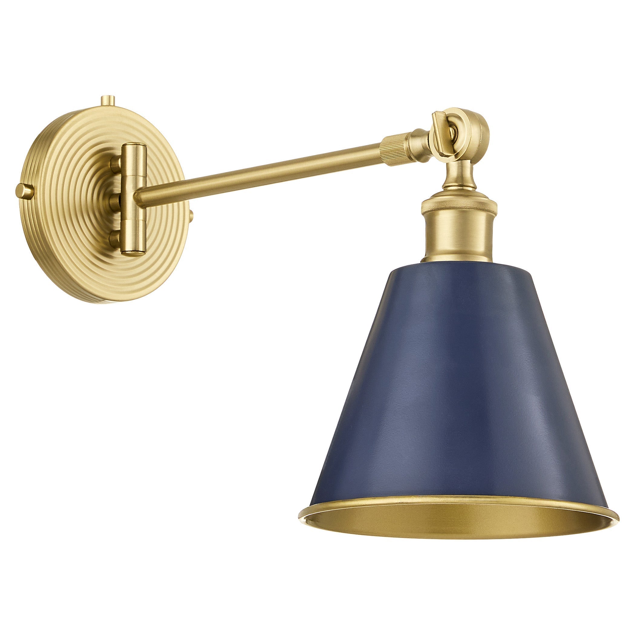 Quorum Bailey 5320-1-3280 Wall Mount, UL Damp Rated, Blue|Aged Brass
