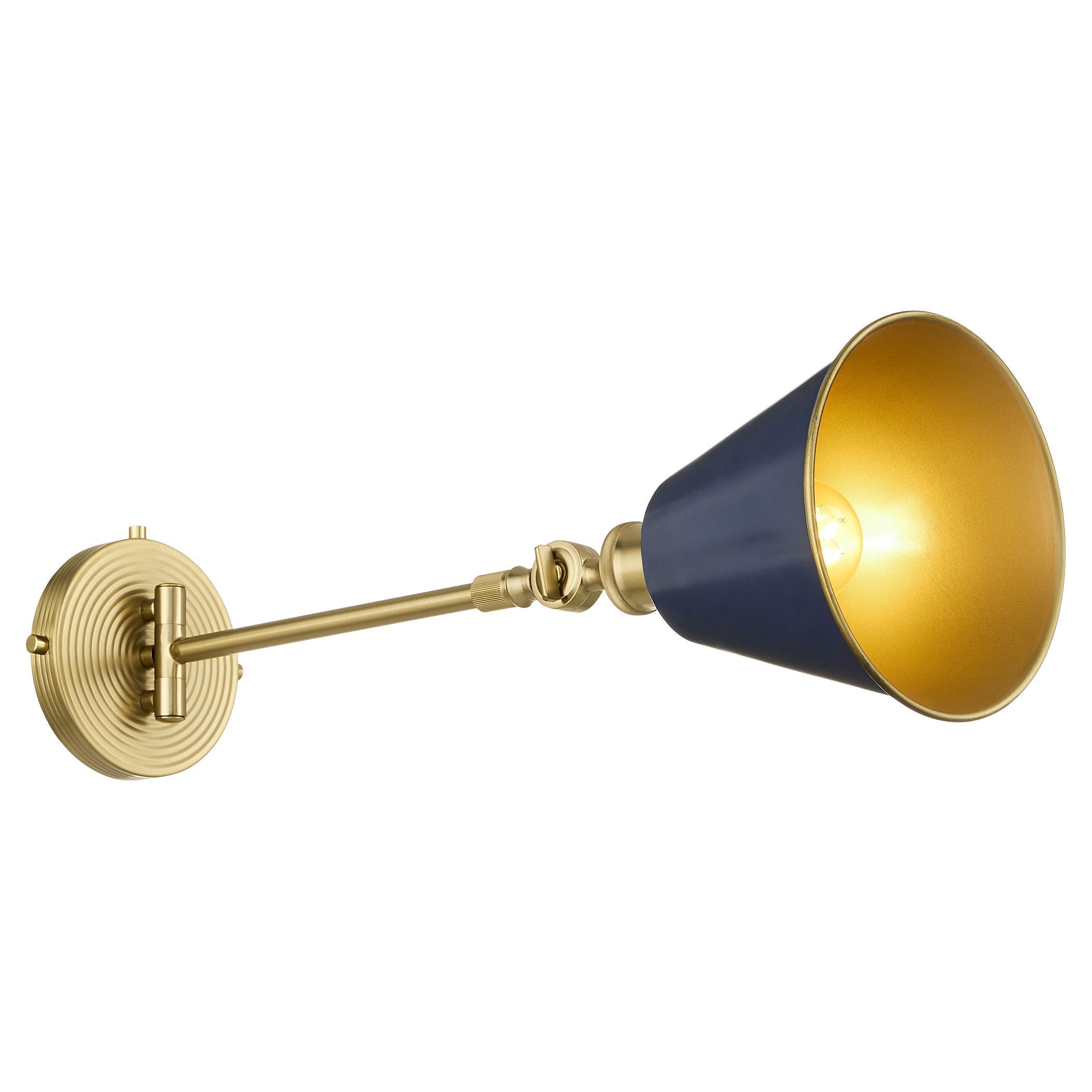 Quorum Bailey 5320-1-3280 Wall Mount, UL Damp Rated, Blue|Aged Brass