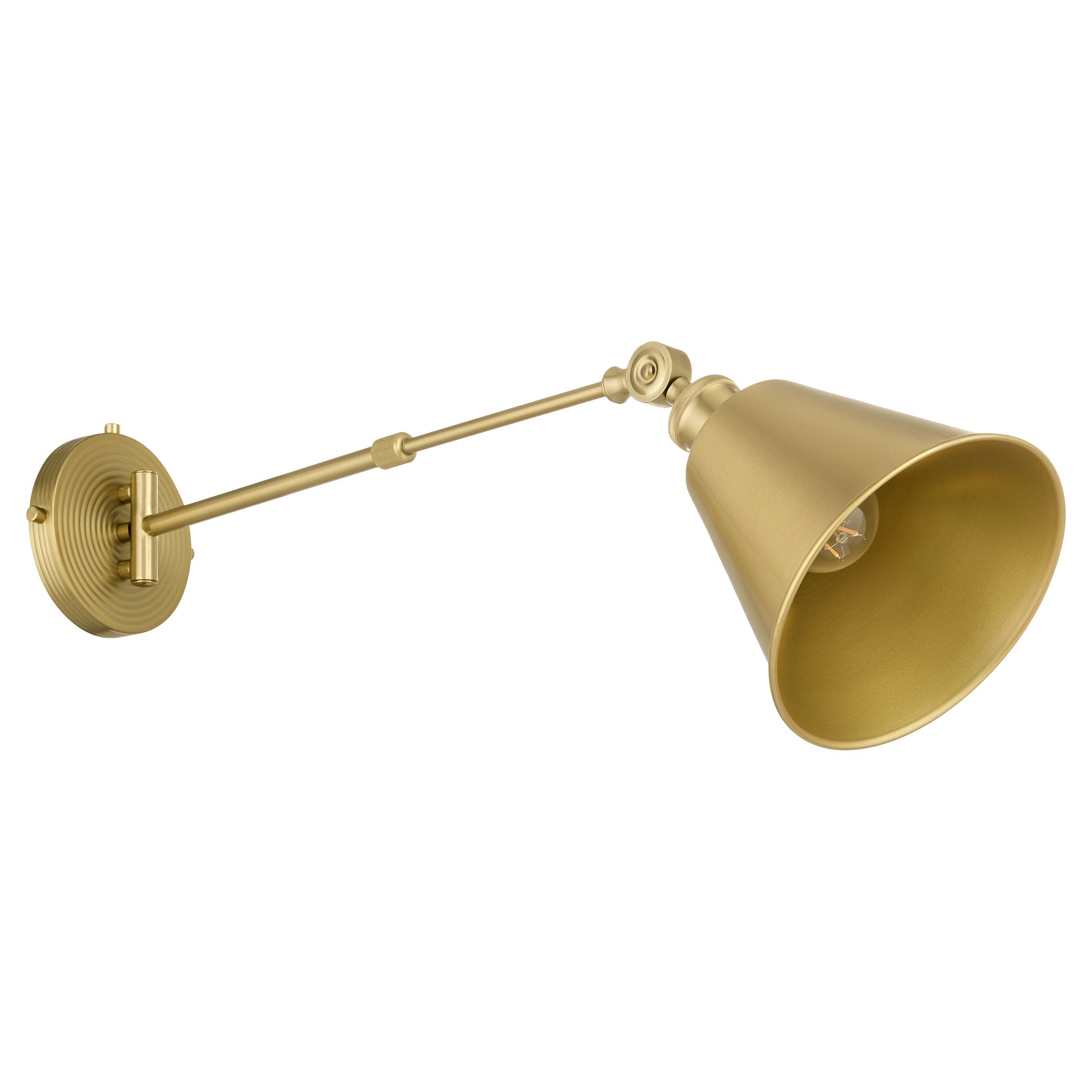 Quorum 5320-1-80 Wall Mount, UL Damp Rated, Aged Brass
