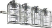 Quorum Lighting Ellis 5364-4-7 Vanity Light Fixture, UL Damp Rated, Tumbled Steel