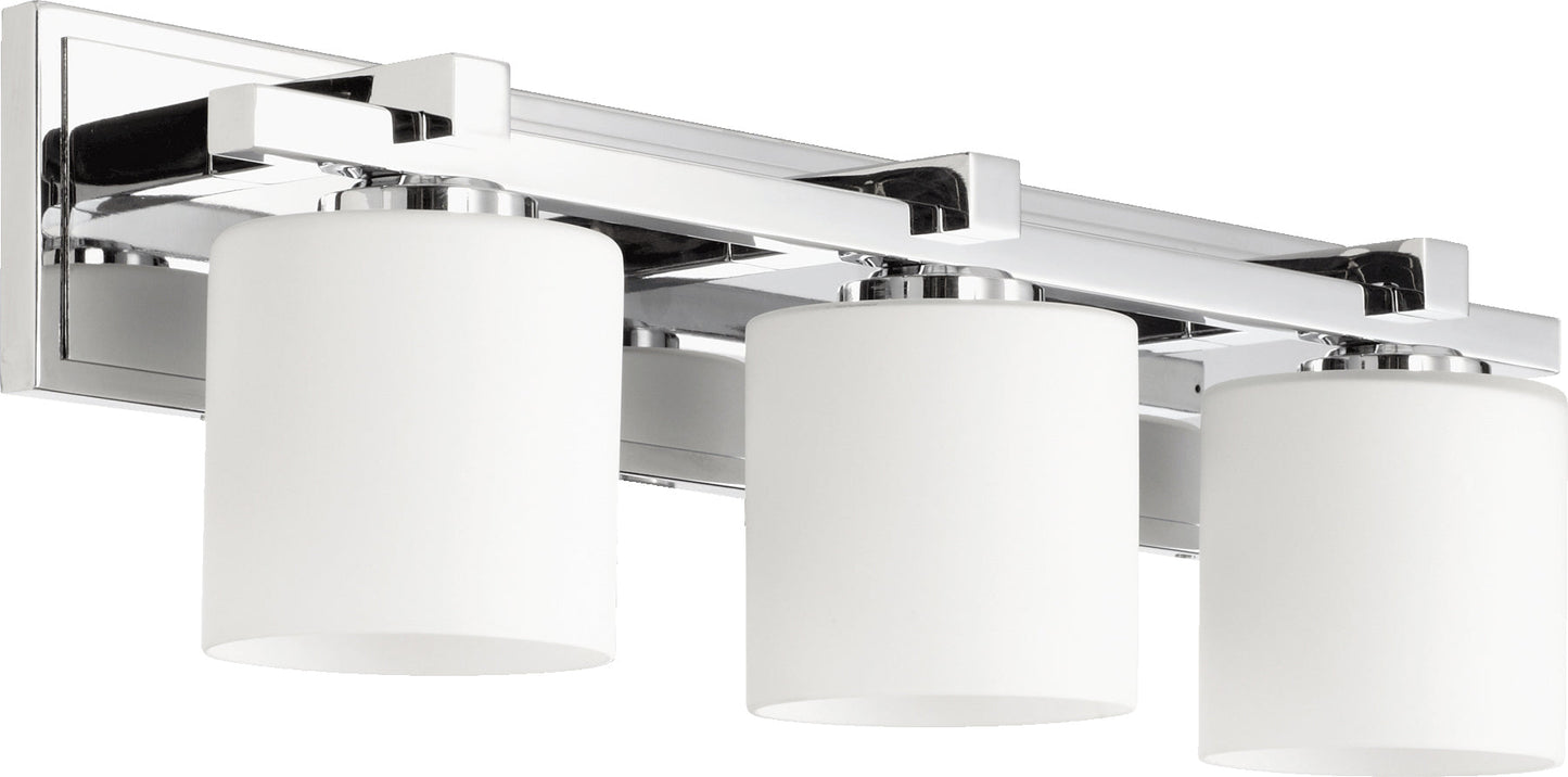 Quorum KAPLAN 5369-3-14 Vanity Light Fixture, UL Damp Rated, Chrome