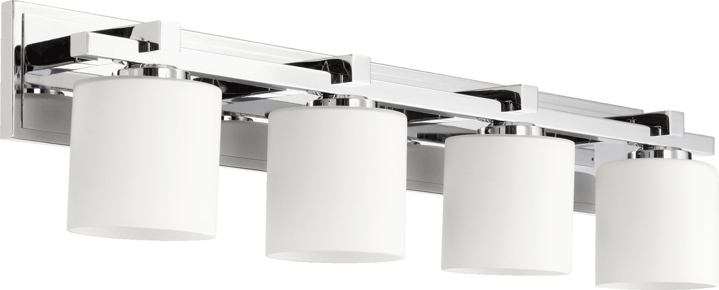 Quorum Kaplan 5369-4-14 Vanity Light Fixture, UL Damp Rated, Chrome