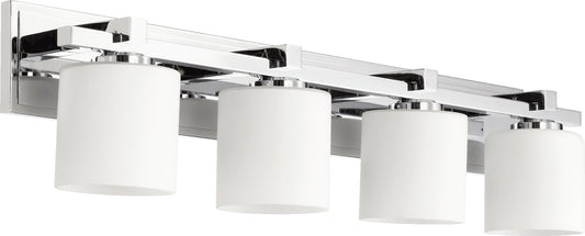 Quorum Kaplan 5369-4-14 Vanity Light Fixture, UL Damp Rated, Chrome
