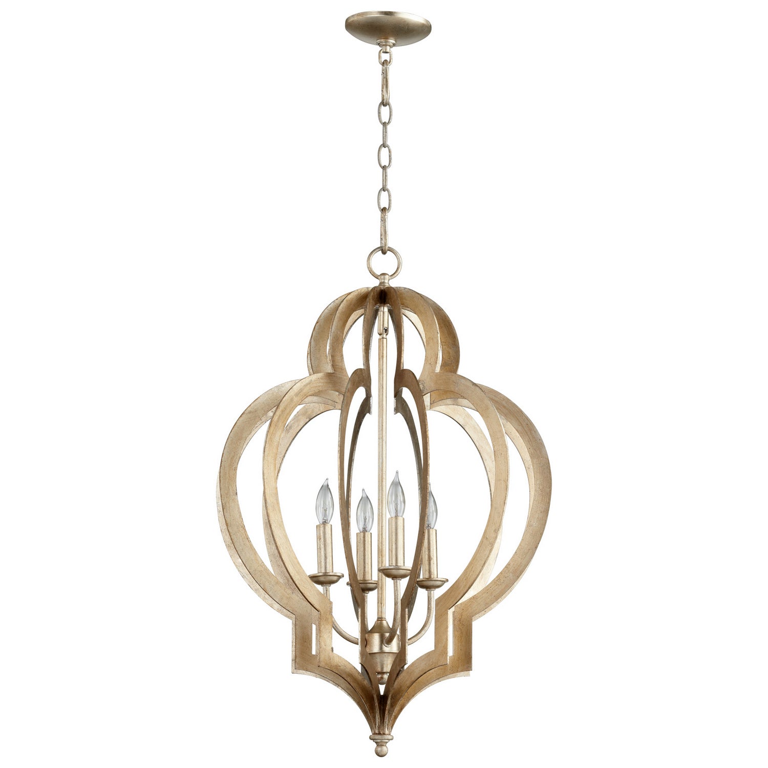 Cyan Design 05971 Vertigo Chandelier - Silver Leaf - Small