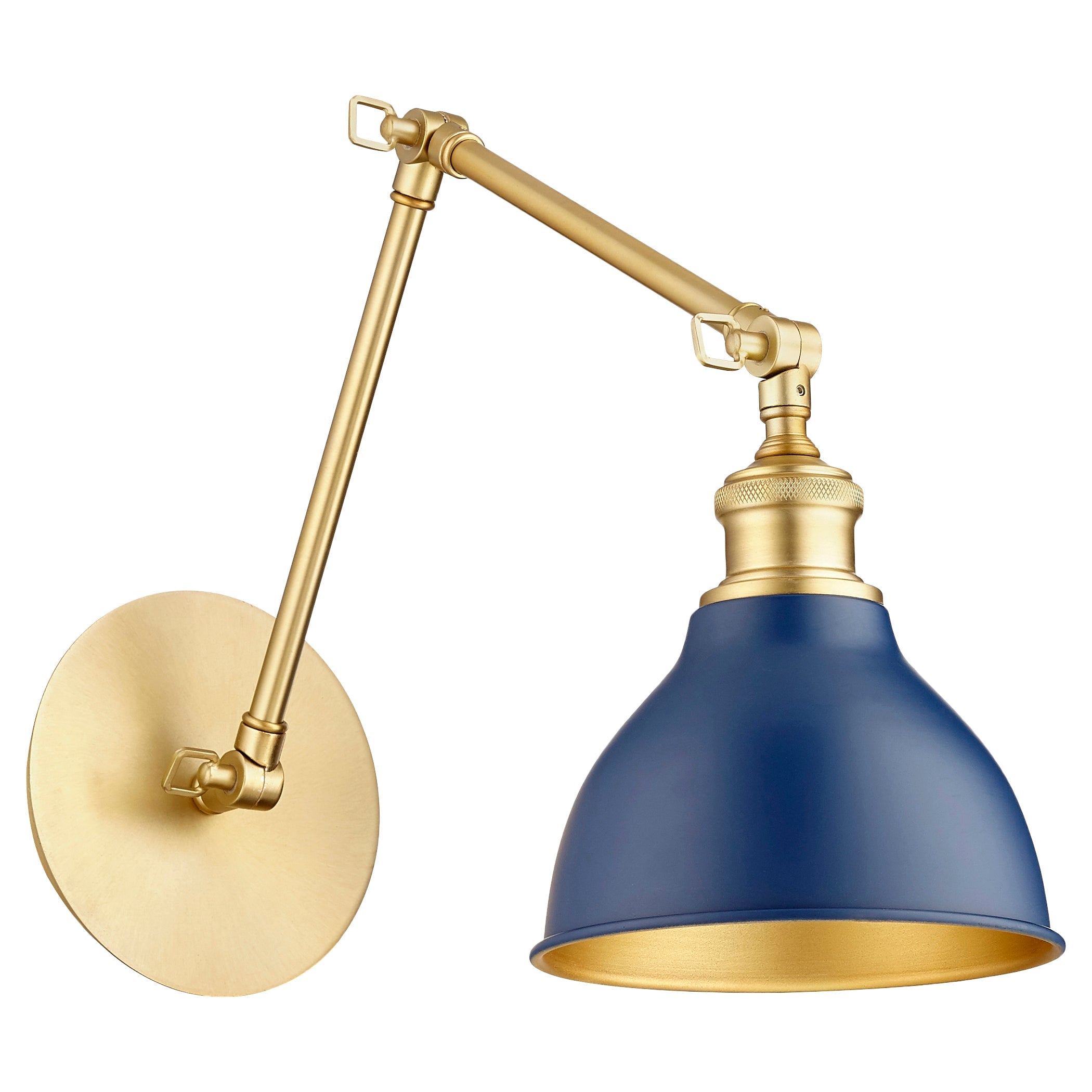 Quorum 5392-3280 Wall Mount - Aged Brass W/ Blue