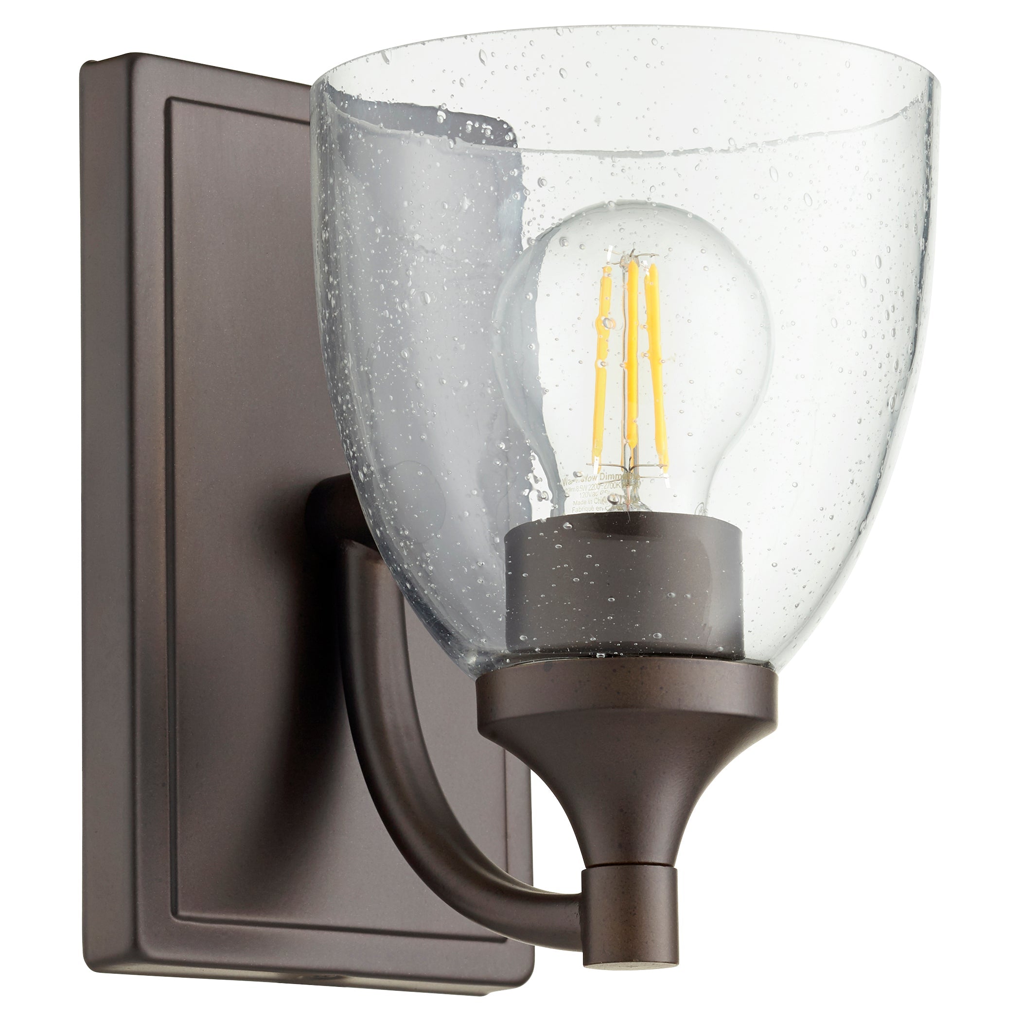Quorum Enclave 5459-1-286 Wall Mount - Oiled Bronze W/ Clear/seeded
