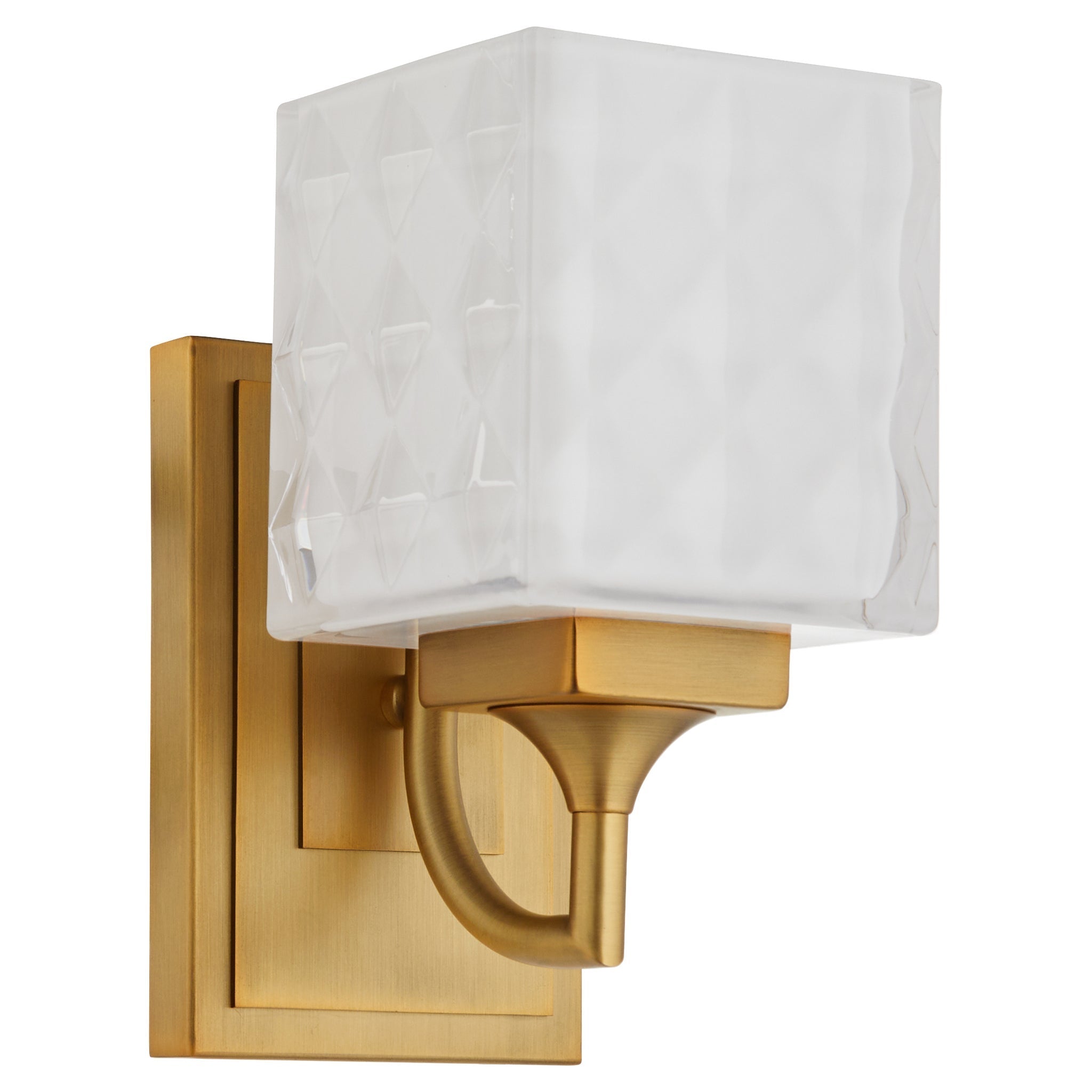 Quorum 5502-1-47 Wall Mount, UL Damp Rated, Brushed Brass