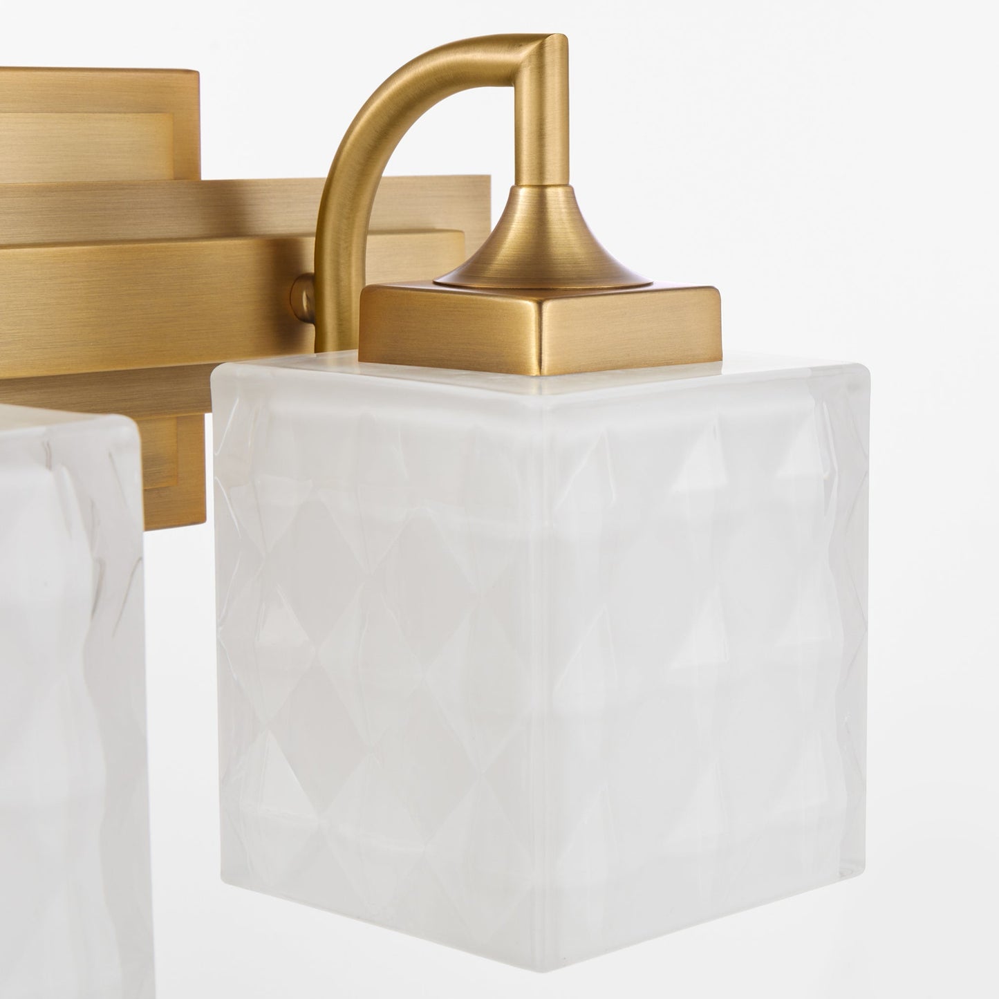 Quorum Diamonte 5502-2-47 Vanity Light Fixture, UL Damp Rated, Brushed Brass