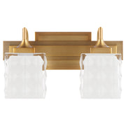 Quorum Diamonte 5502-2-47 Vanity Light Fixture, UL Damp Rated, Brushed Brass