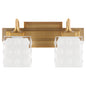 Quorum Diamonte 5502-2-47 Vanity Light Fixture, UL Damp Rated, Brushed Brass