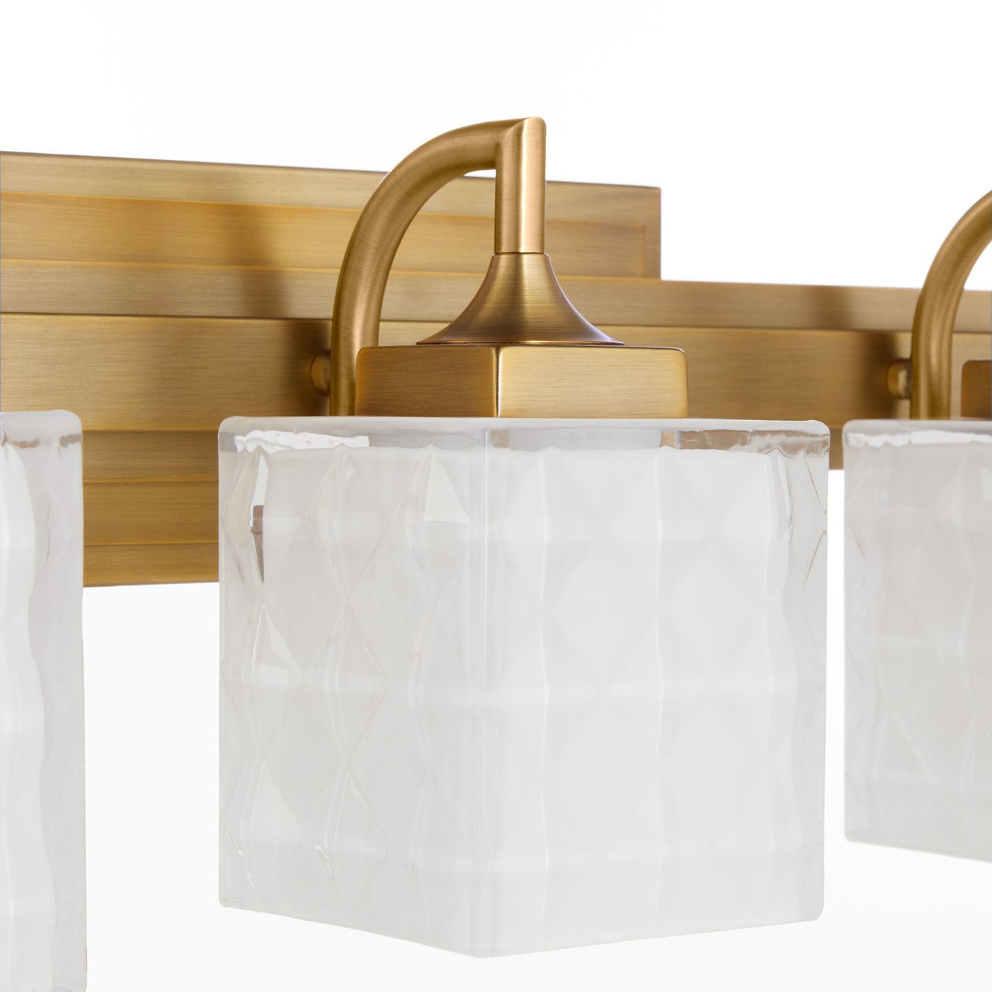 Quorum Diamonte 5502-3-47 Vanity Light Fixture, UL Damp Rated, Brushed Brass
