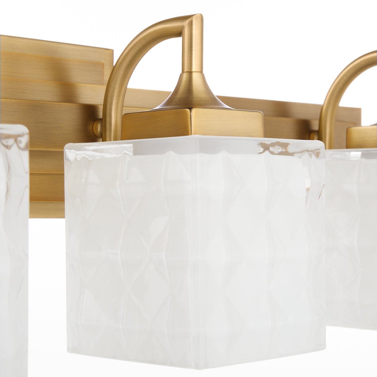 Quorum Diamonte 5502-4-47 Vanity Light Fixture, UL Damp Rated, Brushed Brass