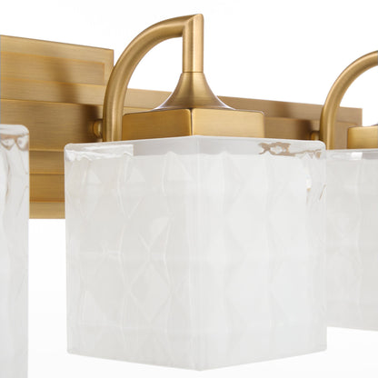 Quorum Diamonte 5502-4-47 Vanity Light Fixture, UL Damp Rated, Brushed Brass