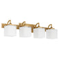 Quorum Diamonte 5502-4-47 Vanity Light Fixture, UL Damp Rated, Brushed Brass